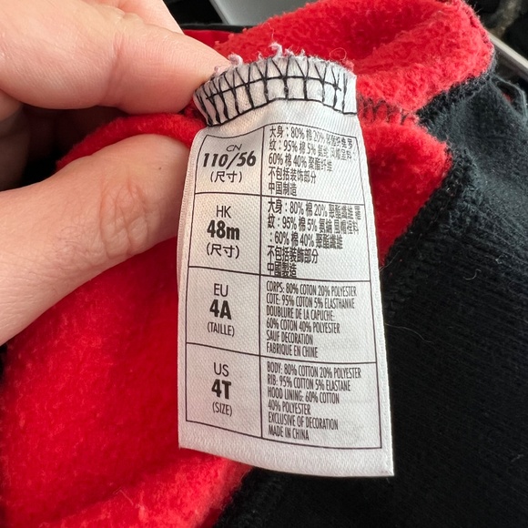 Disney Parks Mickey Mouse Sweatshirt Black Long Sleeve Hoodie Standup Ears 4T - Picture 6 of 7